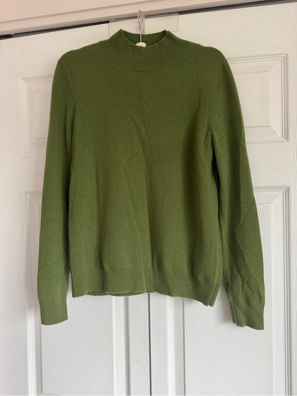 Mango 100% Cashmere Women's Green Mock Neck Sweater